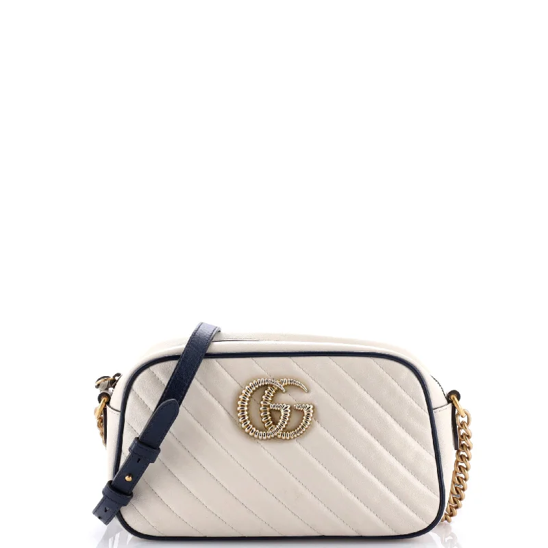 GG Marmont Shoulder Bag Diagonal Quilted Leather Small