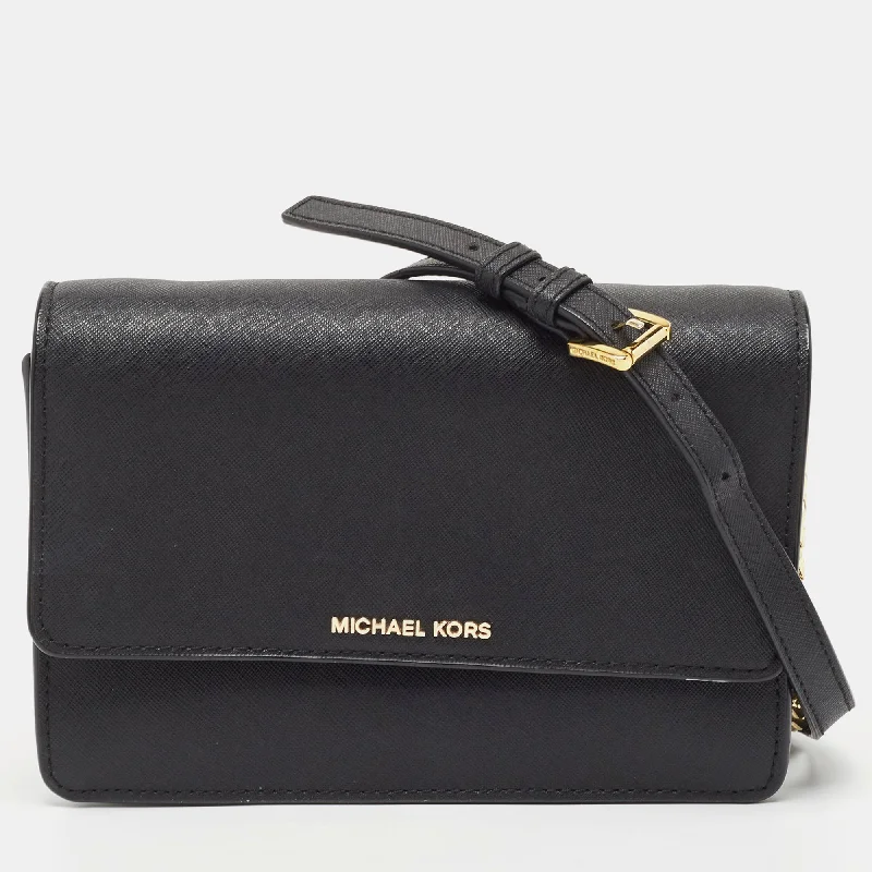 Black Leather Daniela Crossbody Bag