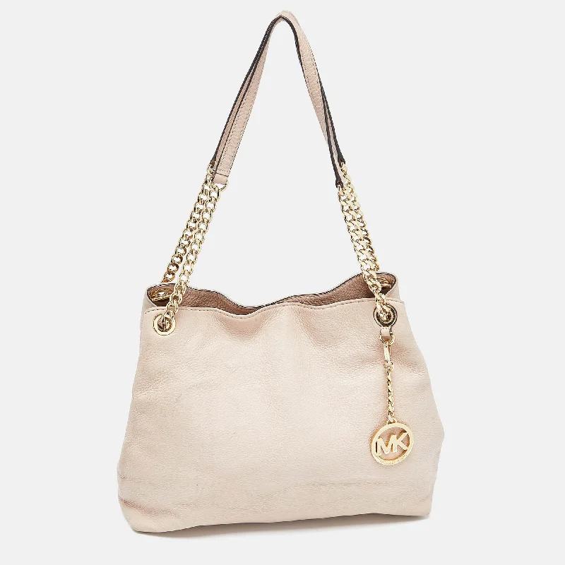 Beige Leather Jet Set Chain Bag