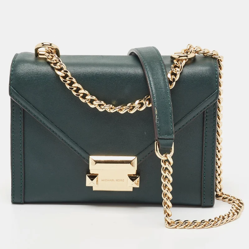 Green Emerald Leather Whitney Shoulder Bag