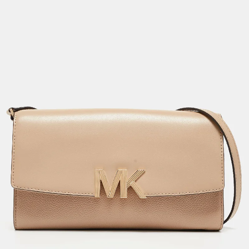 Beige Leather Montgomery Clutch Bag