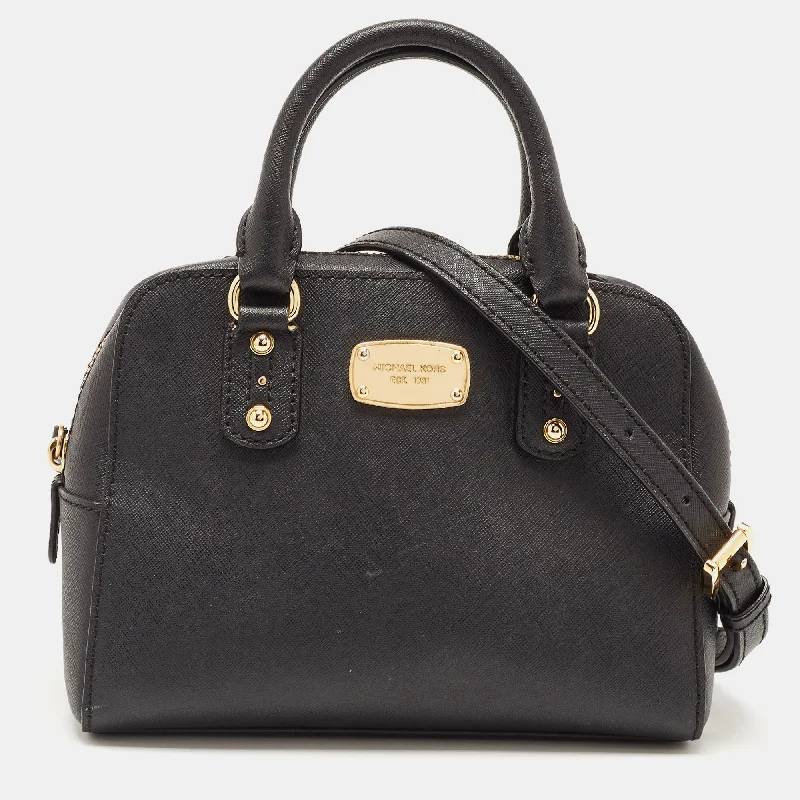 Black Leather Mini Cindy Satchel