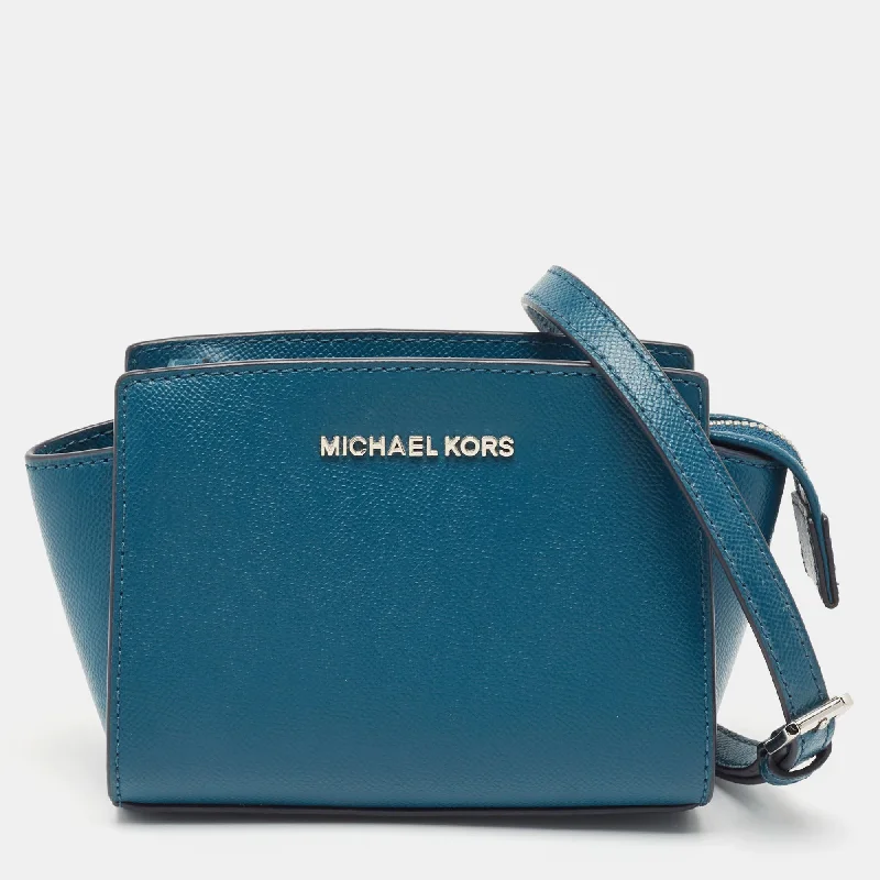 Blue Leather Mini Selma Crossbody Bag