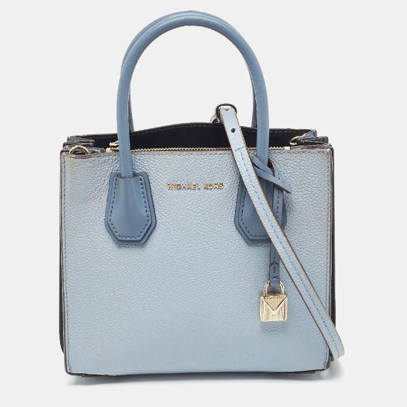 Grey/Blue Leather Mercer Satchel