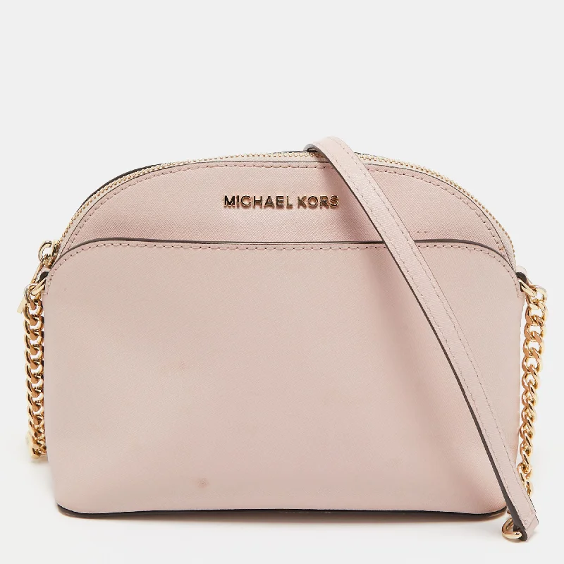 Pink Leather Emmy Crossbody Bag