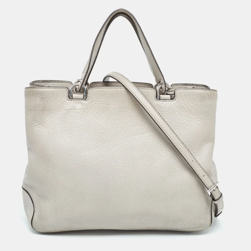 Grey Leather Anabelle Tote