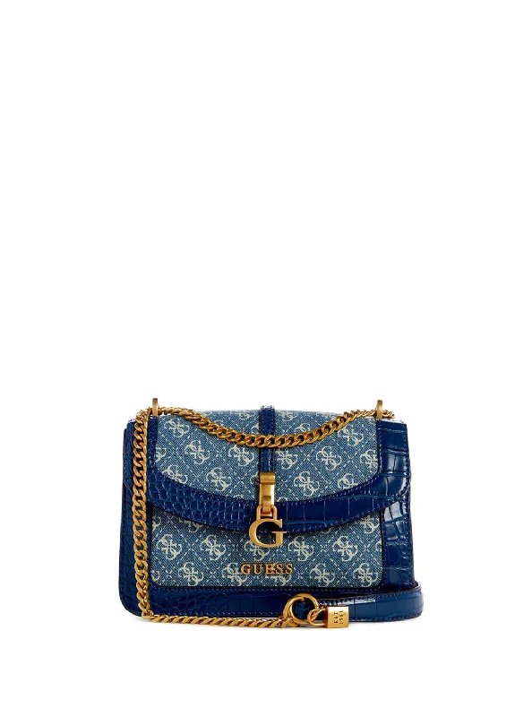 Denim Blue G James Logo Convertible Crossbody Bag