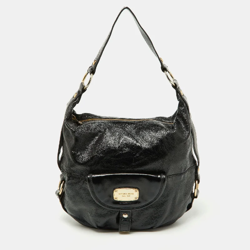 Black Patent Leather Fulton Hobo