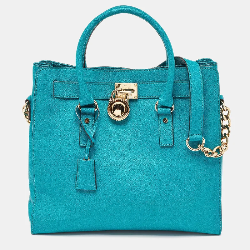 Green Leather Large Hamilton North South Tote