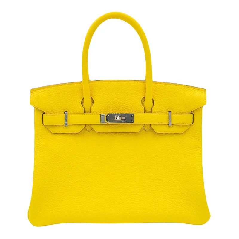 Hermès 30cm Birkin Lime Clemence Leather Palladium Hardware