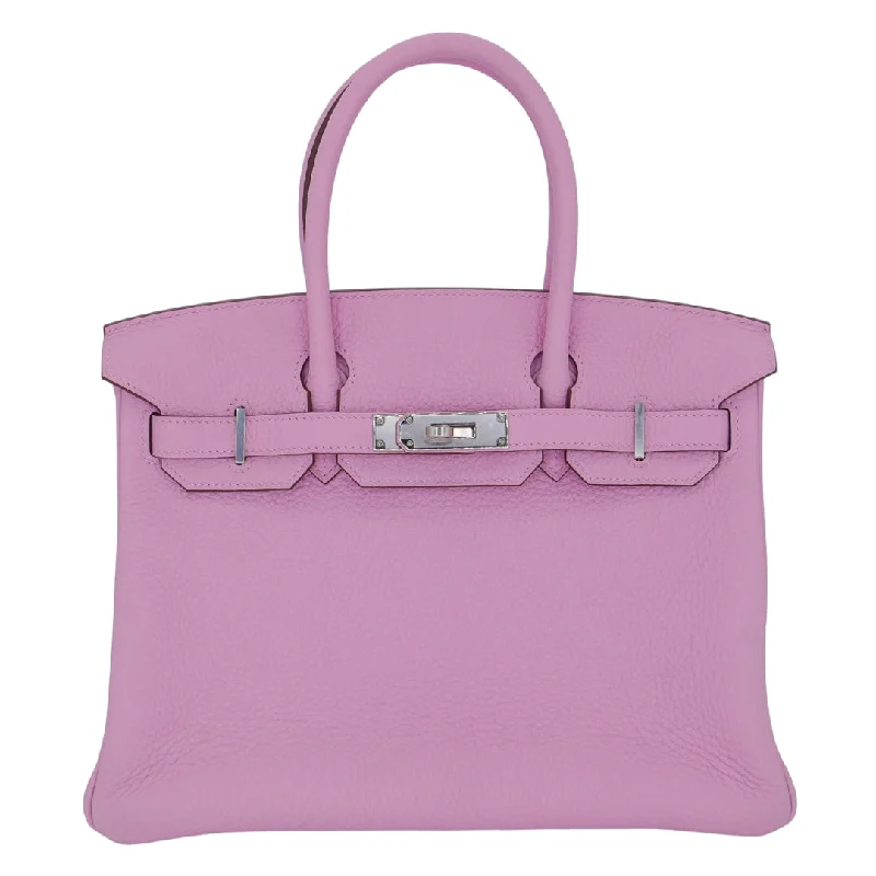 Hermès 30cm Birkin Mauve Sylvestre Clemence Leather Palladium Hardware