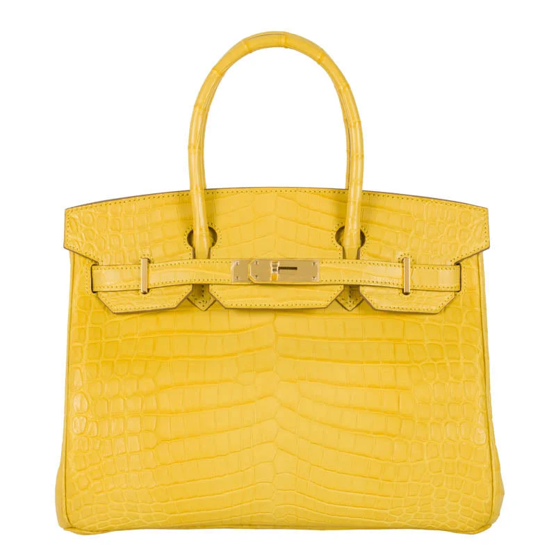 Hermès 30cm Birkin Mimosa Matte Niloticus Gold Hardware