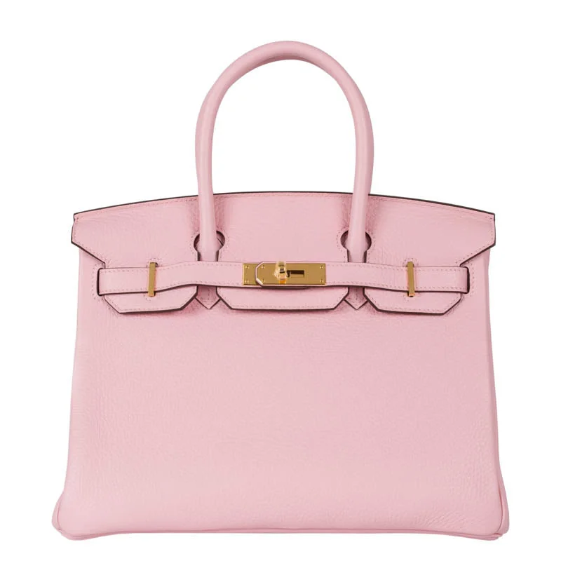 Hermès 30cm Birkin Rose Sakura Clemence Leather Gold Hardware