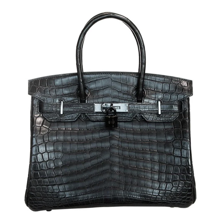 Hermès 30cm Birkin So Black Matte Alligator