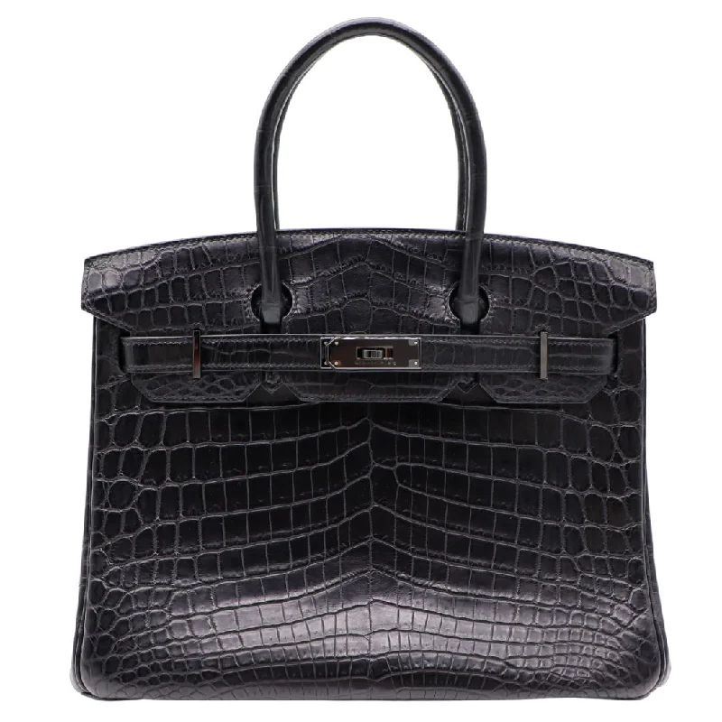 Hermès 30cm Birkin So Black Matte Niloticus Crocodile PVD Hardware