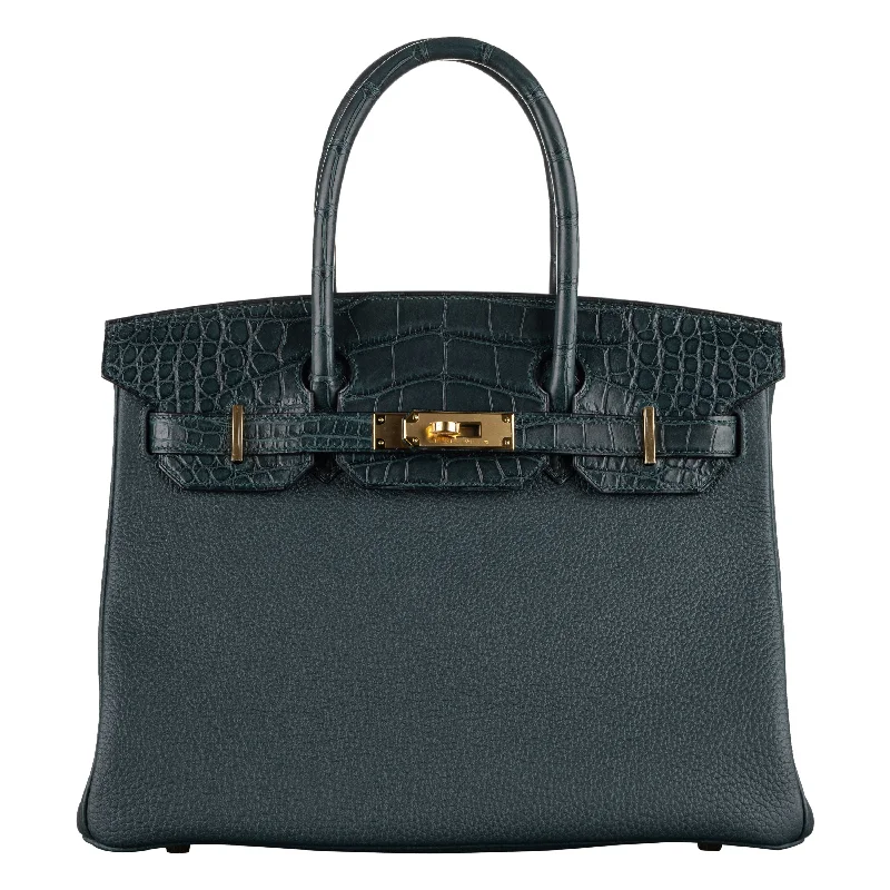 Hermès 30cm Birkin Touch Vert Cypress Togo Leather Gold Hardware