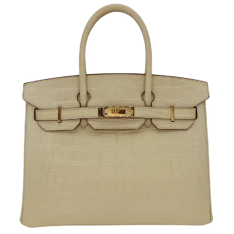 Hermès 30cm Birkin Vanille Matte Alligator Gold Hardware