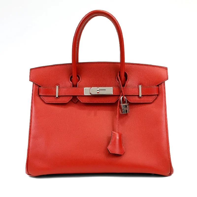 Hermès 30cm Epsom Rouge Casaque Birkin w// Palladium. Hardware