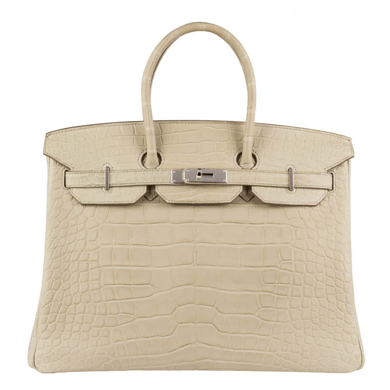 Hermès 35cm Birkin Beton Alligator PHW