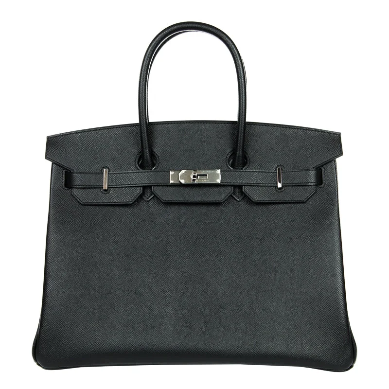 Hermès 35cm Birkin Black Epsom Palladium Hardware