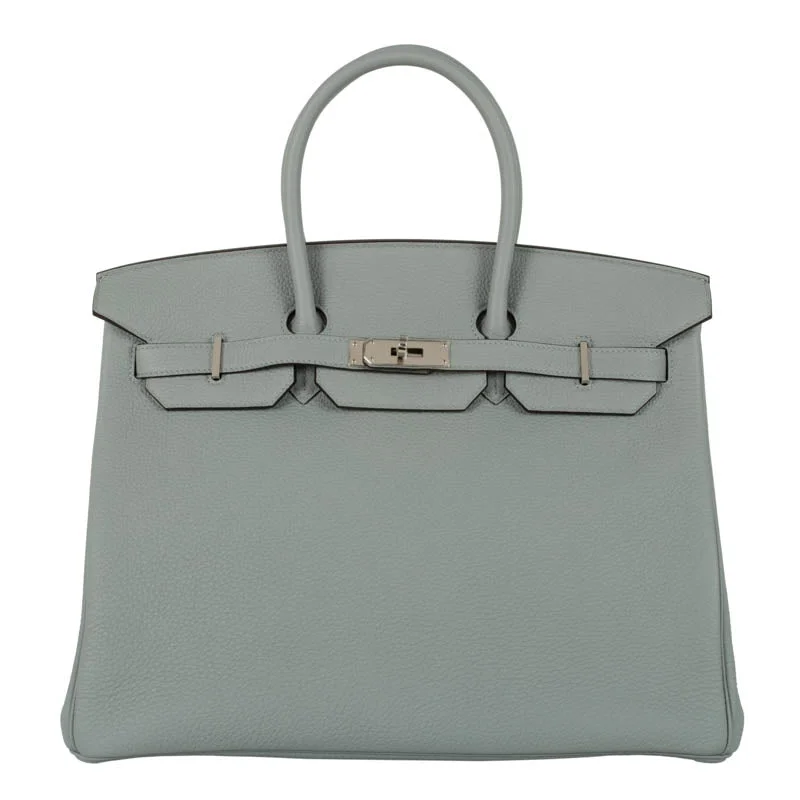 Hermès 35cm Birkin Bleu Glacir Togo PHW