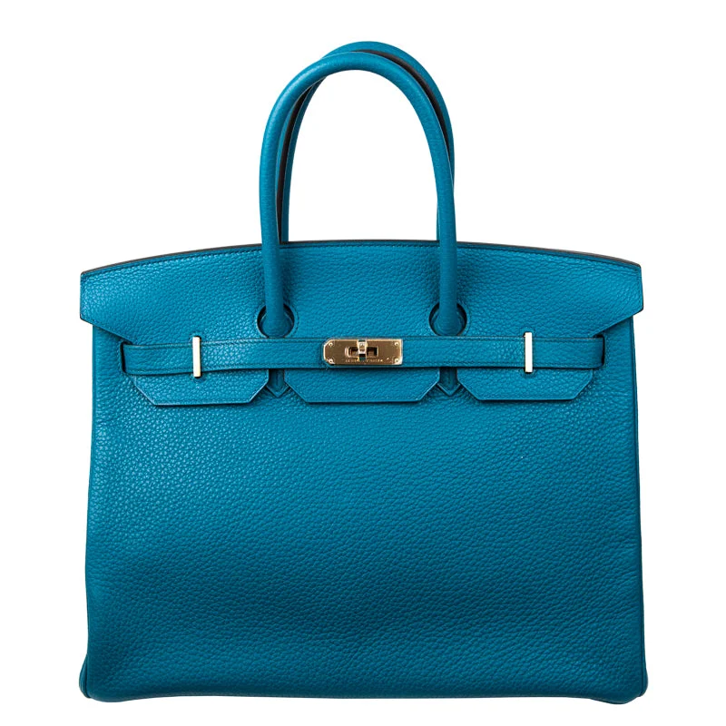 Hermès 35cm Birkin Bleu Izmir Clemence GHW