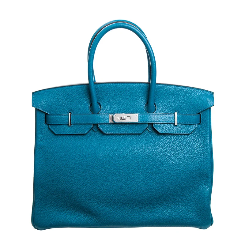 Hermès 35cm Birkin Bleu Izmir Clemence PHW