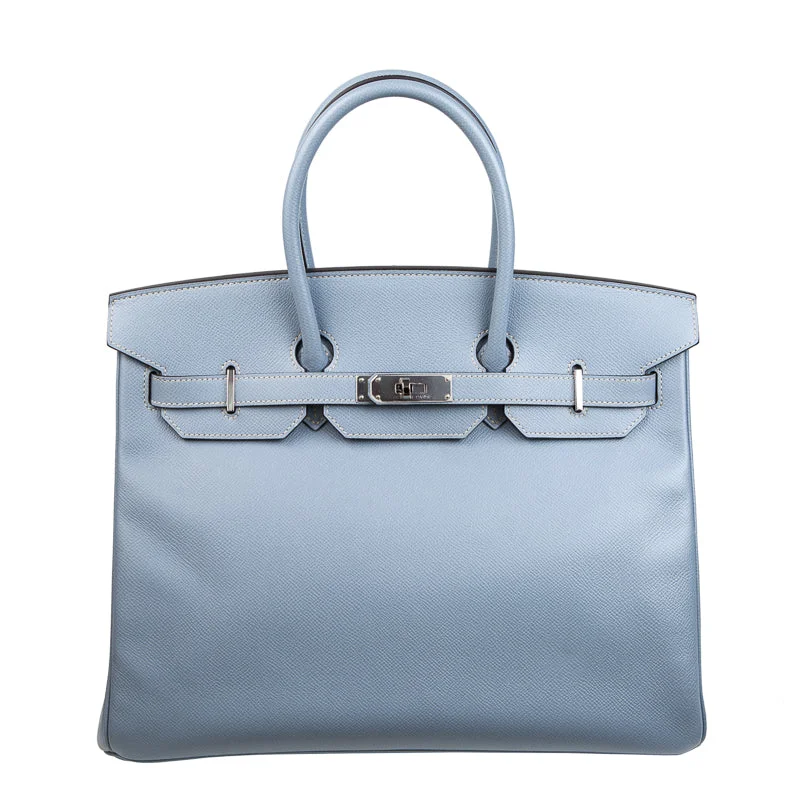 Hermès 35cm Birkin Bleu Lin Epsom PHW