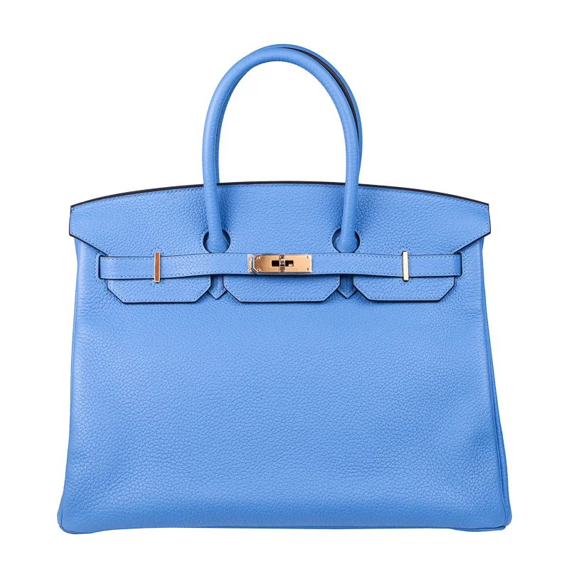 Hermès 35cm Birkin Bleu Paradis Clemence GHW