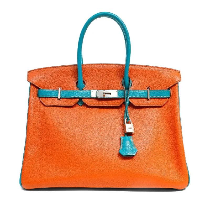 Hermès 35cm Miami Dolphins Special Edition Chèvre Birkin w/ Permabrass