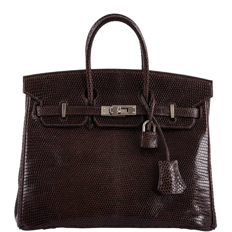 Hermès Birkin 25 Havane Nilo Lizard with Palladium Hardware - 2007, K Square