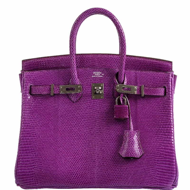 Hermès Birkin 25 Violet Lizard Ruthenium Hardware - 2006