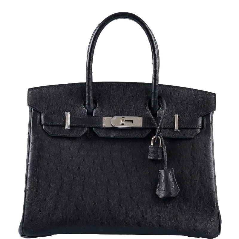 Hermès Birkin 30 Black Ostrich with Palladium Hardware