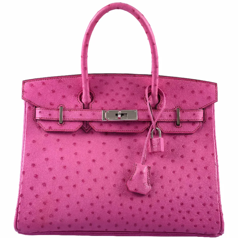 Hermès Birkin 30 Fuchsia Ostrich Palladium Hardware