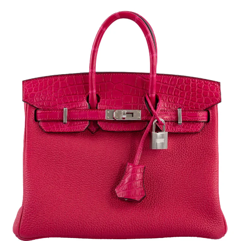 Hermès Birkin Touch 25 Framboise Togo & Matte Alligator Palladium Hardware - 2021, Z