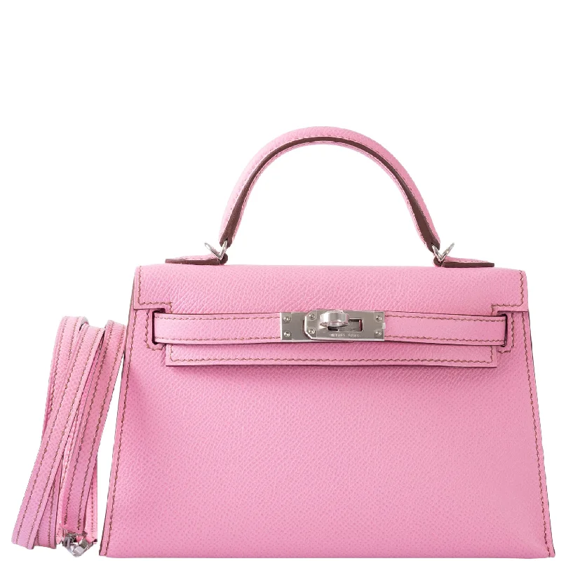 Hermès Kelly 20 Mini II Sellier 5P Bubblegum Pink Epsom Palladium Hardware