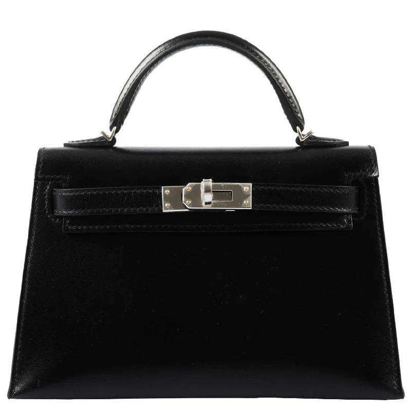 Hermès Kelly 20 Mini II Sellier Black Box Palladium Hardware