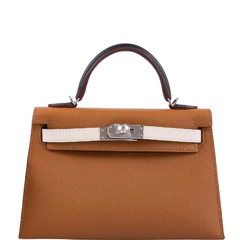 Hermès Tricolor Mini Kelly 20 Gold, Nata, and Black Epsom Palladium Hardware