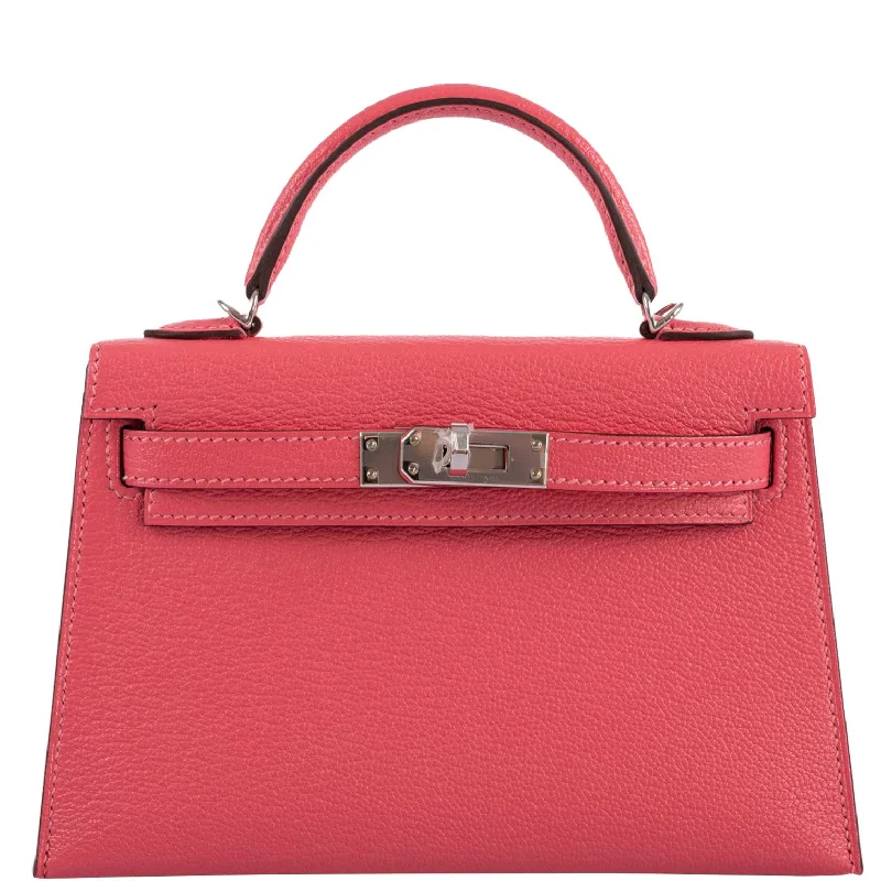 Hermès Kelly 20 Mini II Sellier Rose Lipstick Chevre leather Palladium Hardware - 2019, D