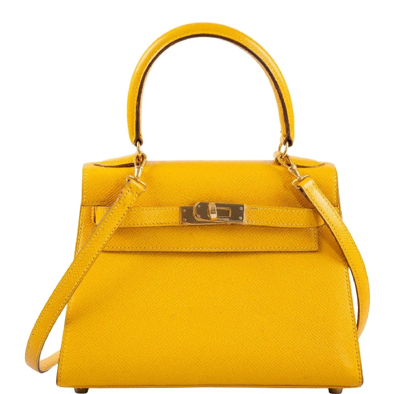 Hermès Kelly 20 Mini Sellier Jaune Courchevel leather Gold Hardware