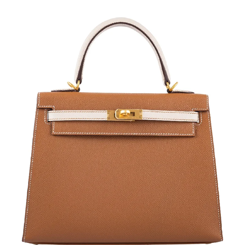 Hermès Kelly 25 HSS Gold and Craie Epsom With Brushed Gold Hardware