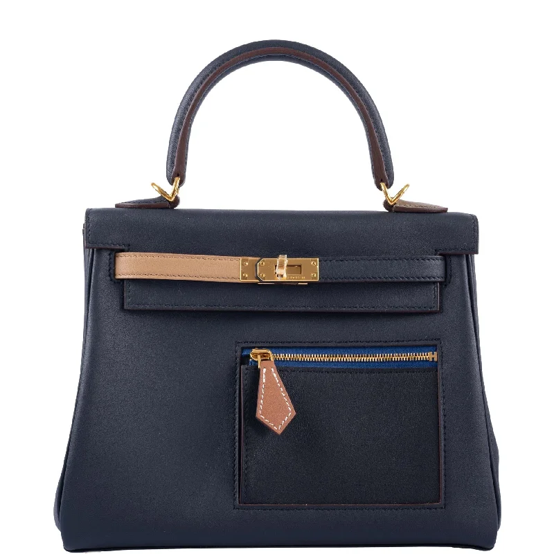 Hermès Colormatic Kelly 25 Retourne Bleu Nuit Gold Hardware