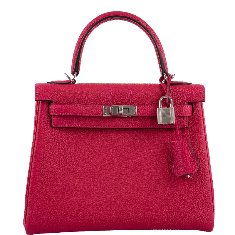 Hermès Kelly 25 Retourne Framboise Togo Palladium Hardware - 2021, Z