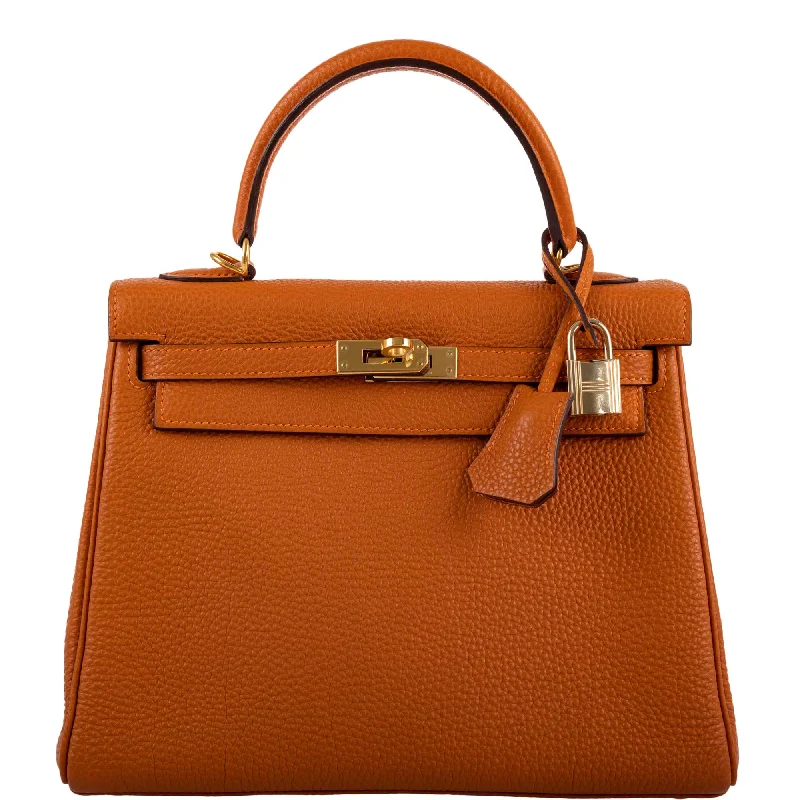 Hermès Kelly 25 Retourne Potiron Togo leather Gold Hardware - 2005, I Square