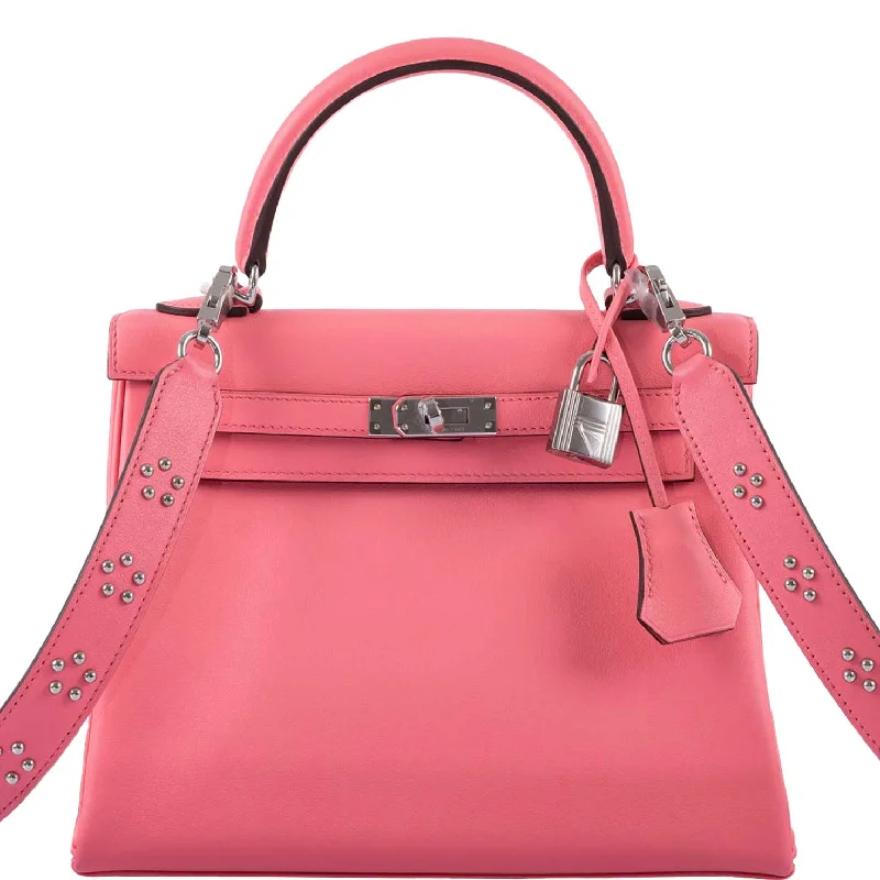 Hermès Kelly 25 Retourne Rose D'ete Swift Palladium Hardware - 2020, Y