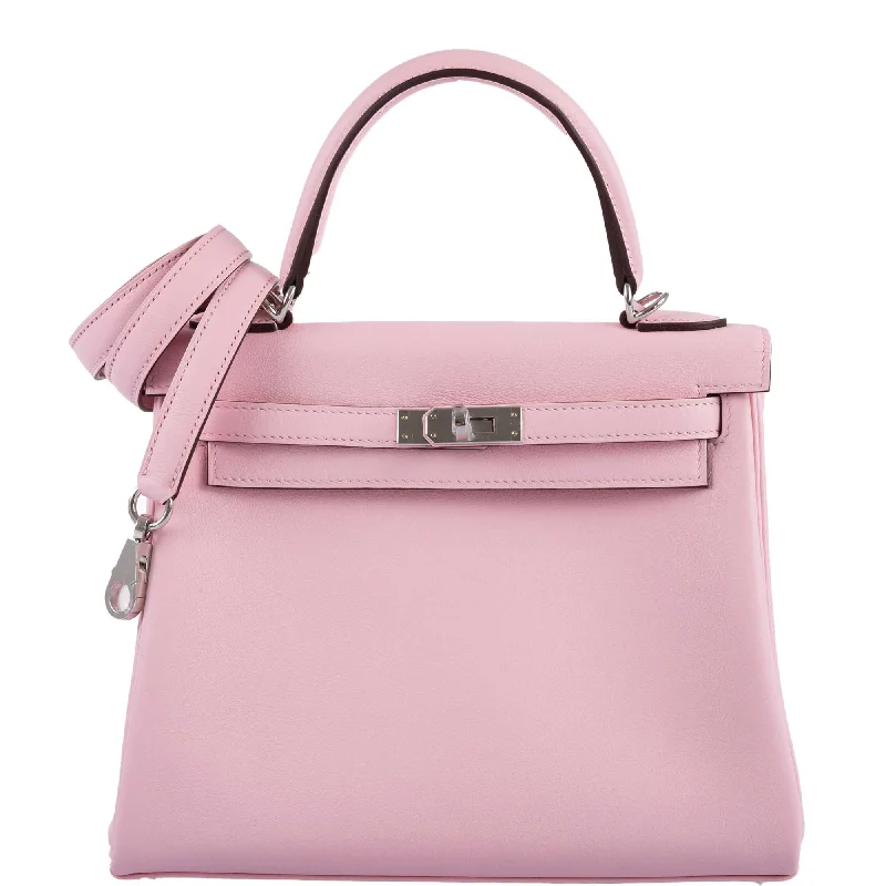 Hermès Kelly 25 Retourne Rose Sakura Swift leather Palladium Hardware - 2019, D