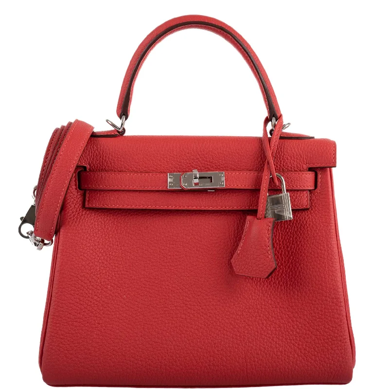 Hermès Kelly 25 Retourne Rouge Pivoine Togo Palladium Hardware - 2019, D