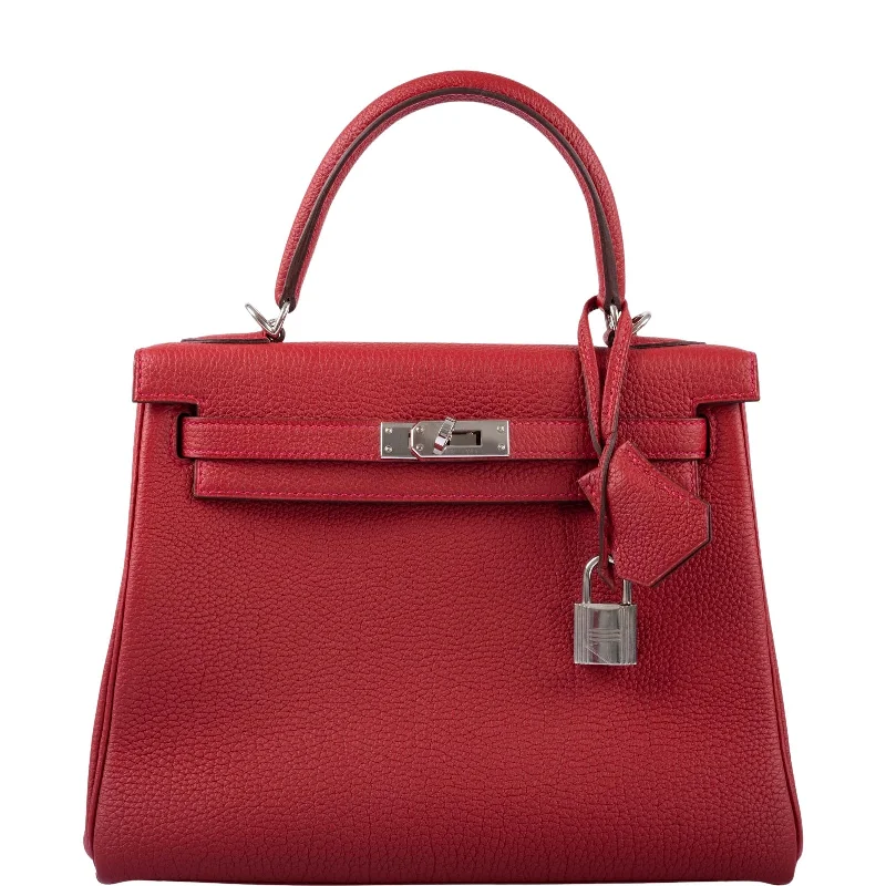 Hermès Kelly 25 Retourne Rouge Vif Togo Palladium Hardware