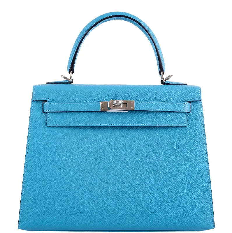 Hermès Kelly 25 Sellier Bleu du Nord Epsom leather Palladium Hardware - 2019, D