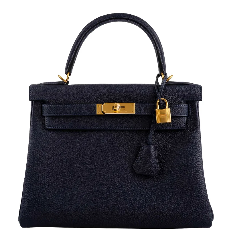 Hermès Kelly 28 Retourne Blue Nuit Togo Gold Hardware - 2020, Y